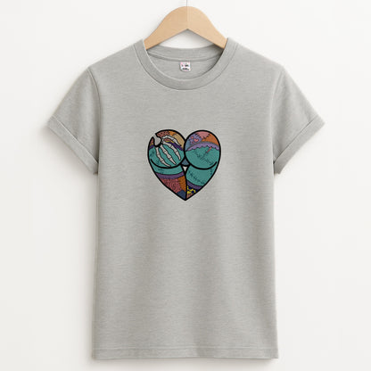 Sally And Jack Heart - TNBC Unisex Grey T-Shirt
