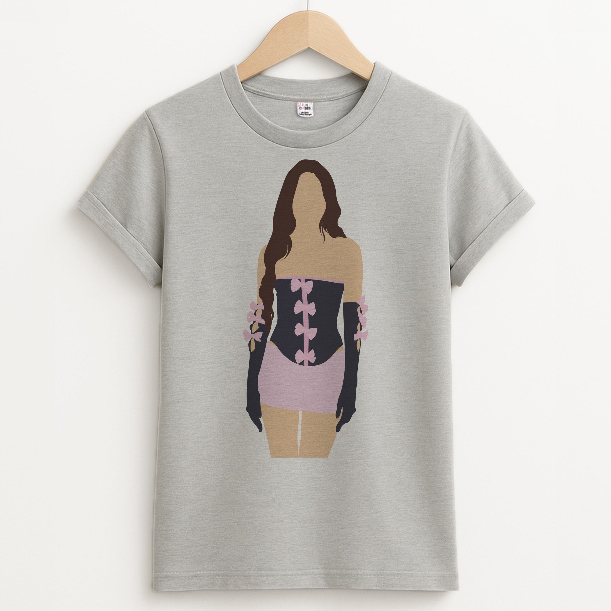 Pink Hearts - Olivia Unisex Grey T-Shirt