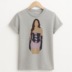 Pink Hearts - Olivia Unisex Grey T-Shirt