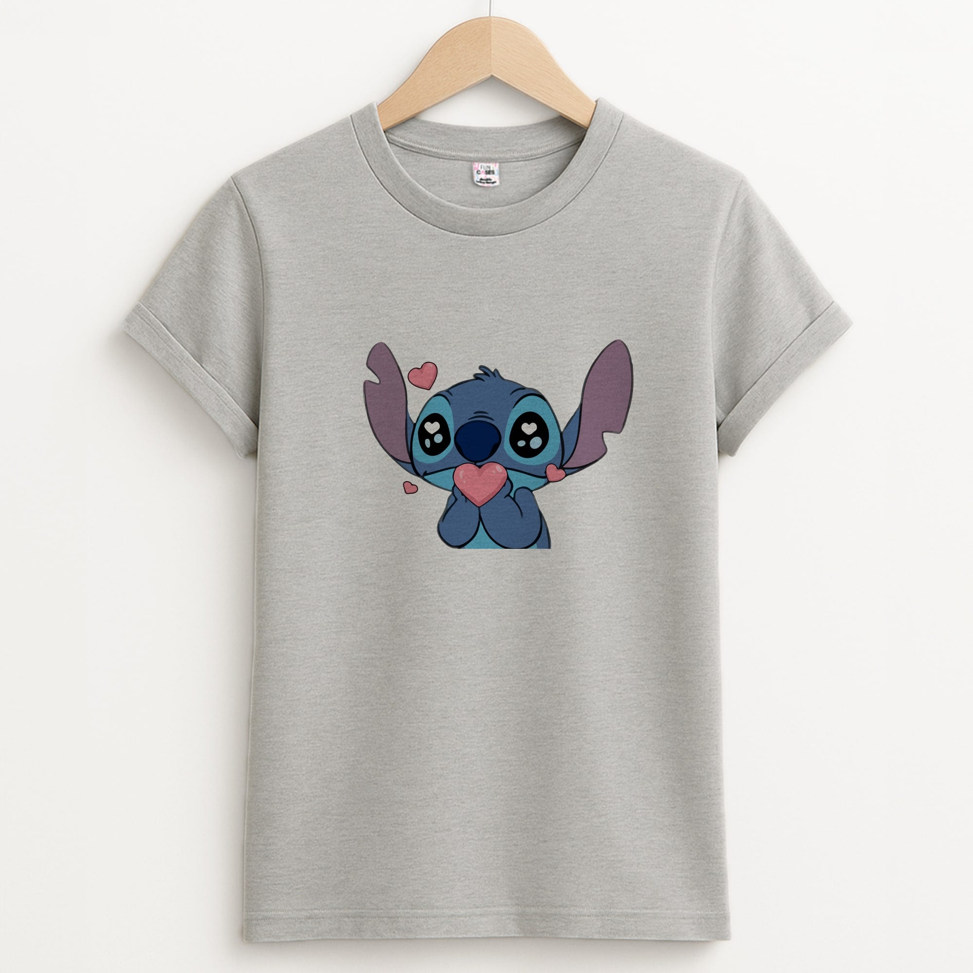 Cute Alien Blue Unisex Grey T-Shirt