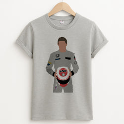 Button - F1 Unisex Grey T-Shirt