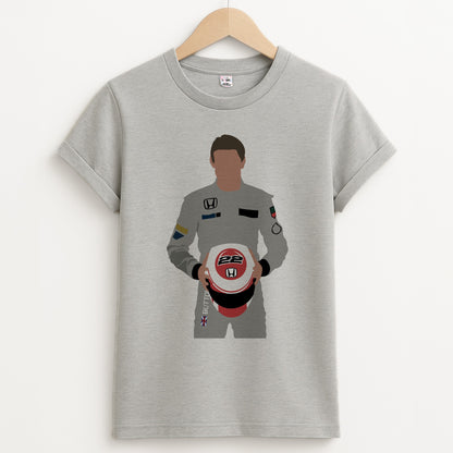 Button - F1 Unisex Grey T-Shirt
