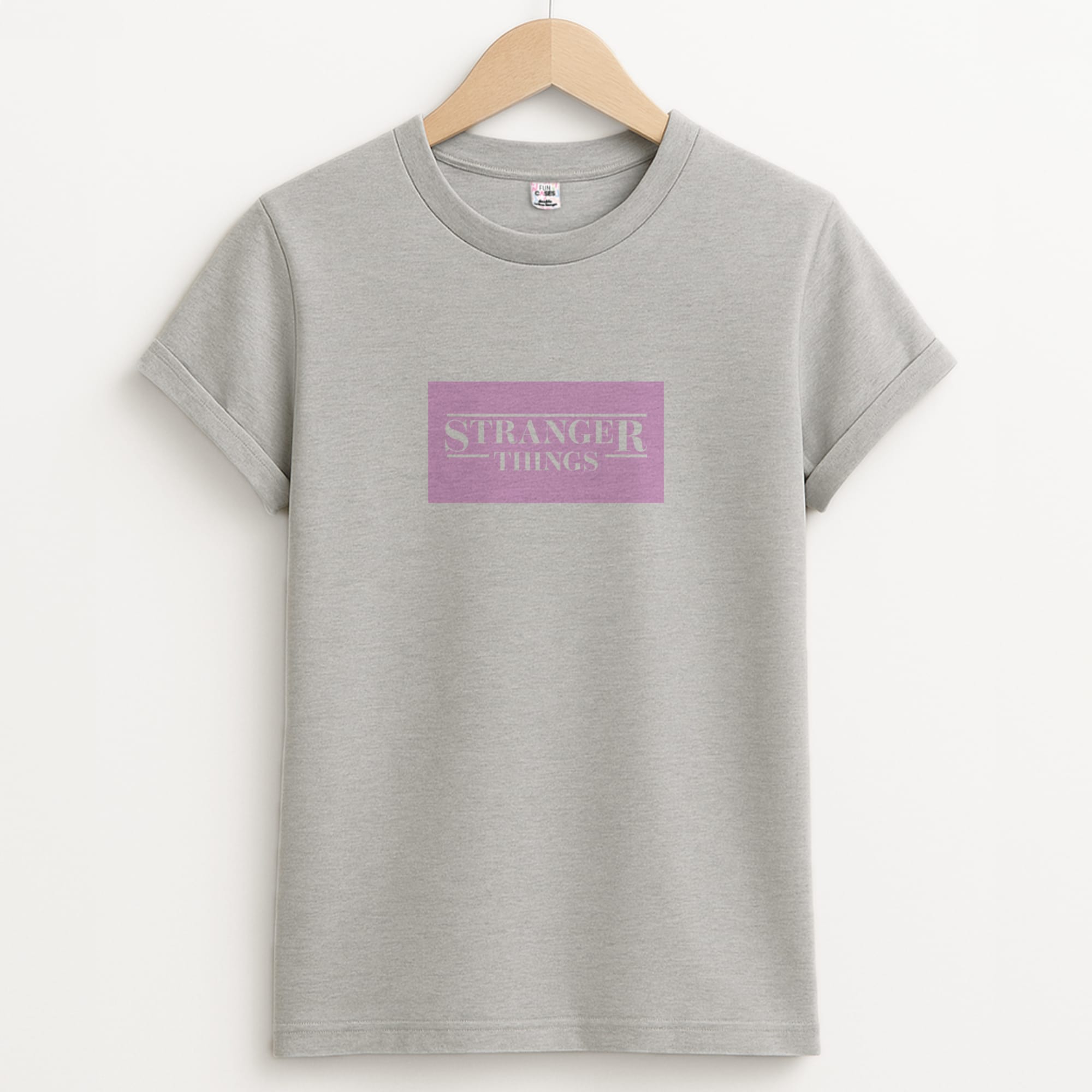 Pink Galaxy Stranger Unisex Grey T-Shirt
