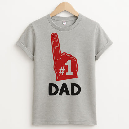 #1 Dad Foam Finger Unisex Grey T-Shirt