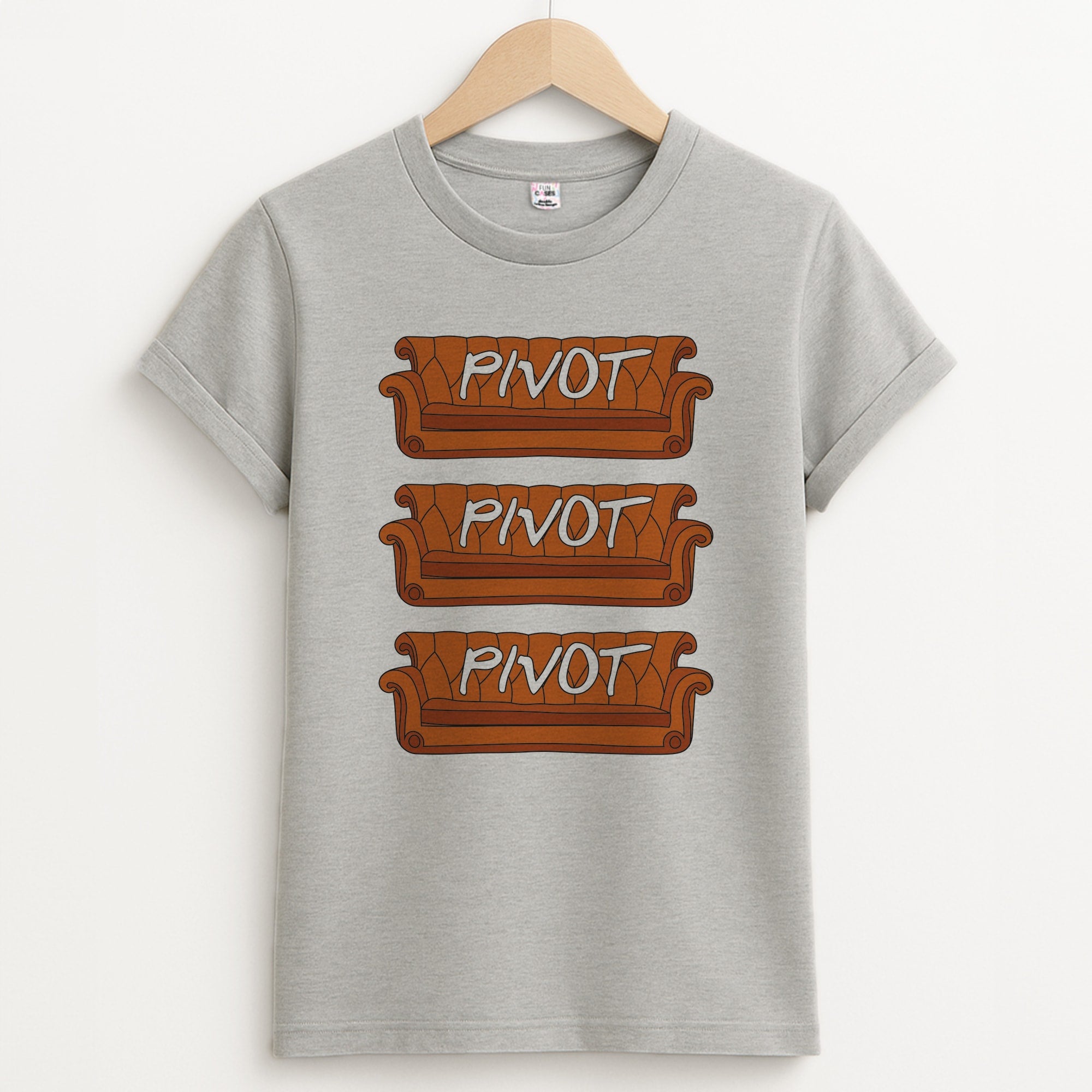 Sitcom Couches Pivot  Unisex Grey T-Shirt