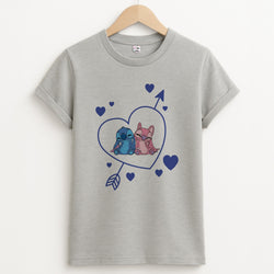 Arrow Heart - Pink Alien Unisex Grey T-Shirt