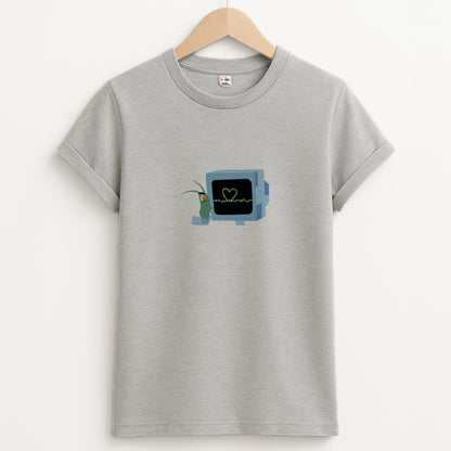 Plankton And Karen Unisex Grey T-Shirt
