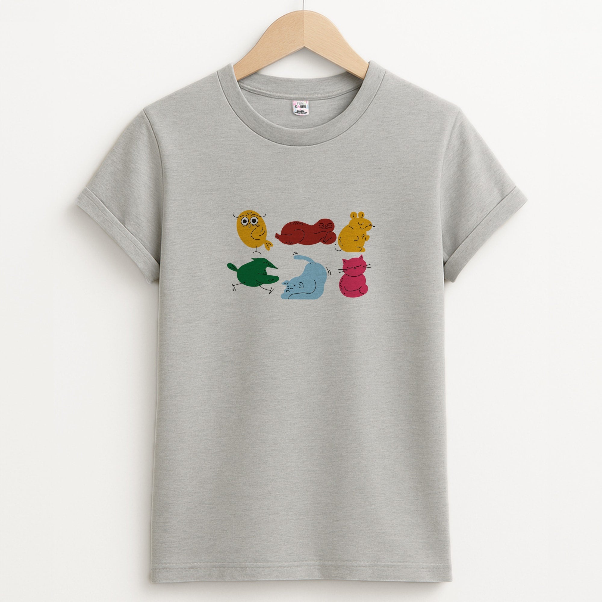 Animal Doodles - Chamberlain Unisex Grey T-Shirt