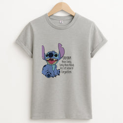 Ohana Means Family - Blue Alien Unisex Grey T-Shirt