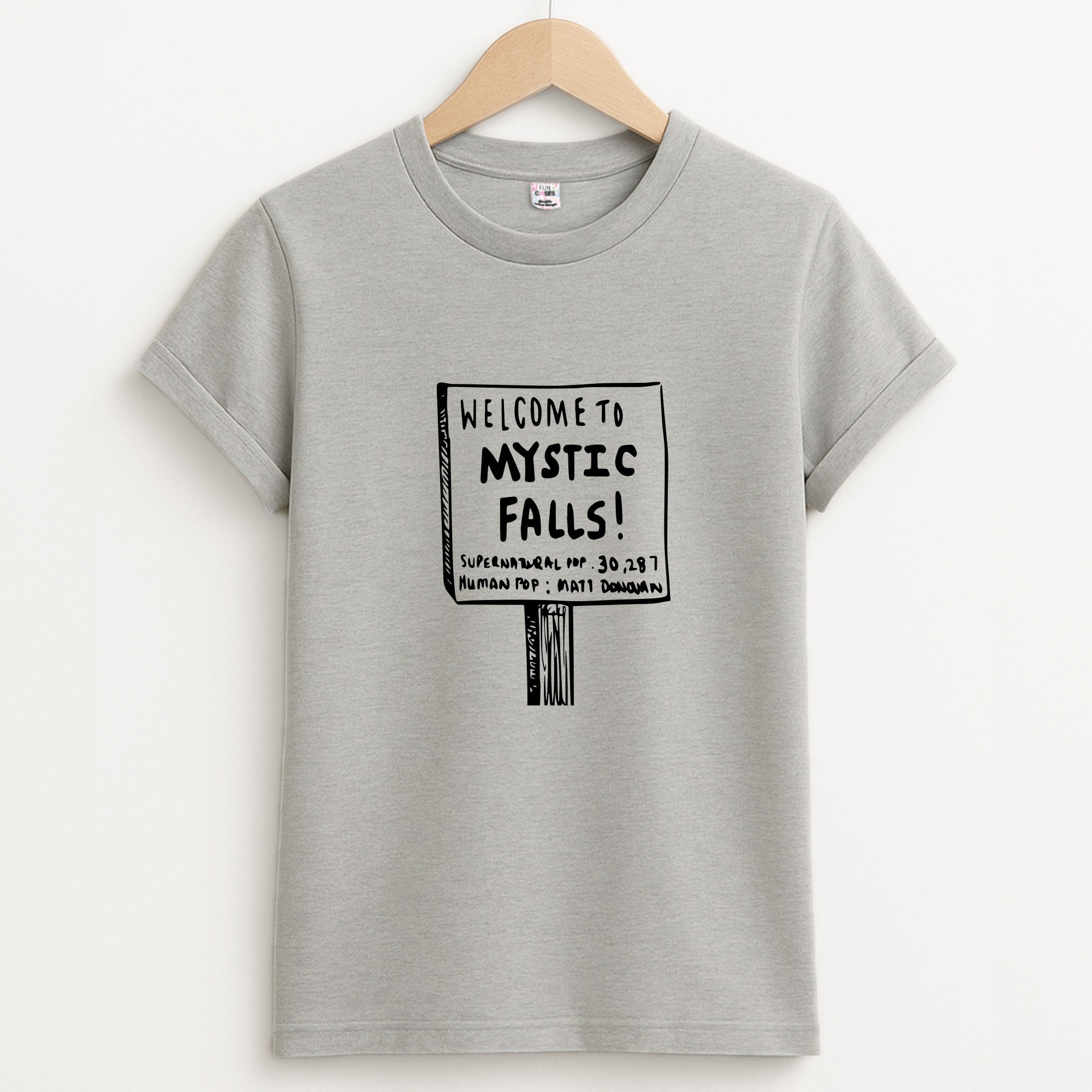 Welcome to Mystic Falls - VD Unisex Grey T-Shirt