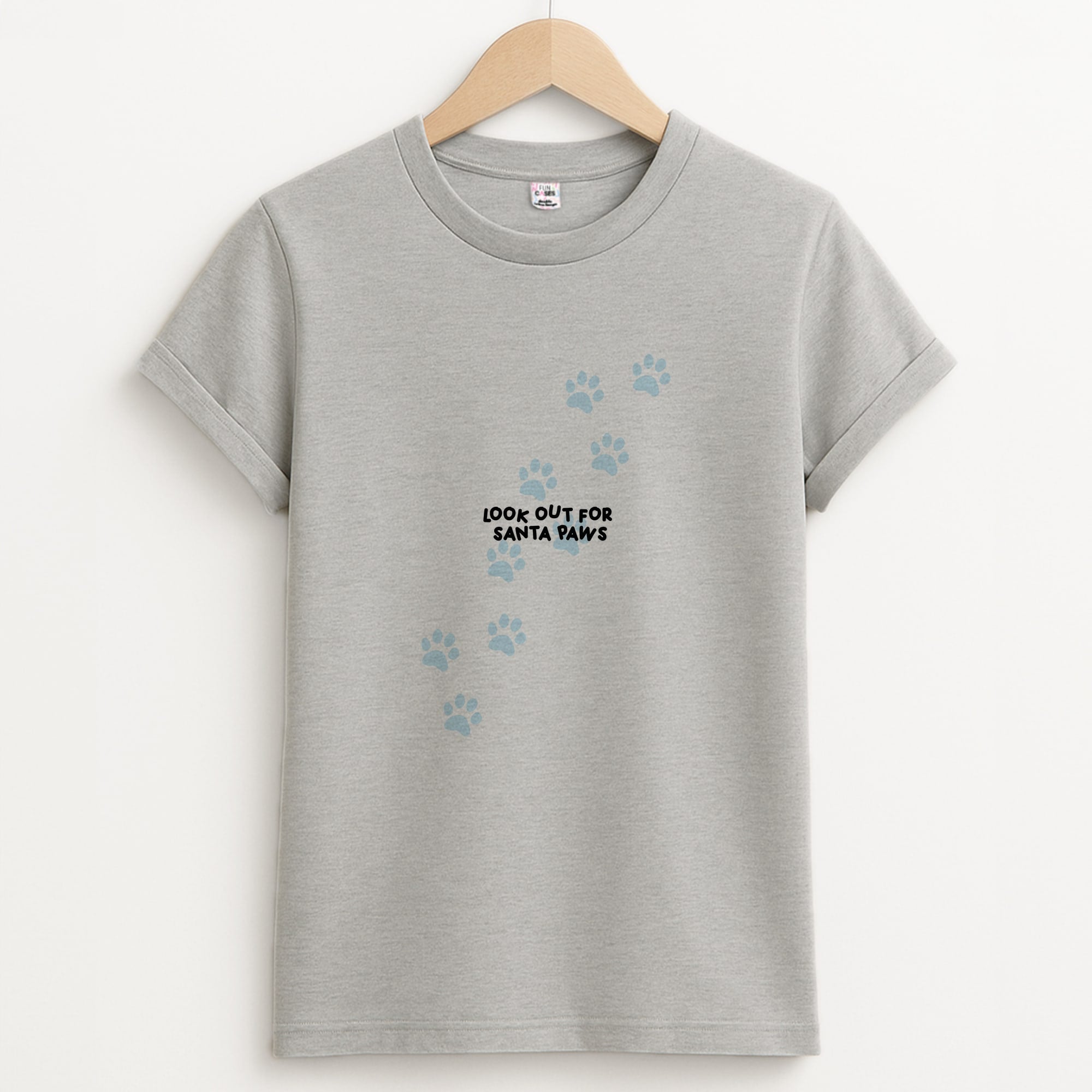 Santa Paws - Christmas Unisex Grey T-Shirt