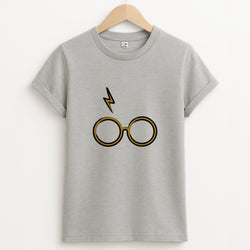Glasses & Scar Unisex Grey T-Shirt