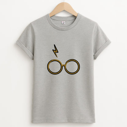 Glasses & Scar Unisex Grey T-Shirt