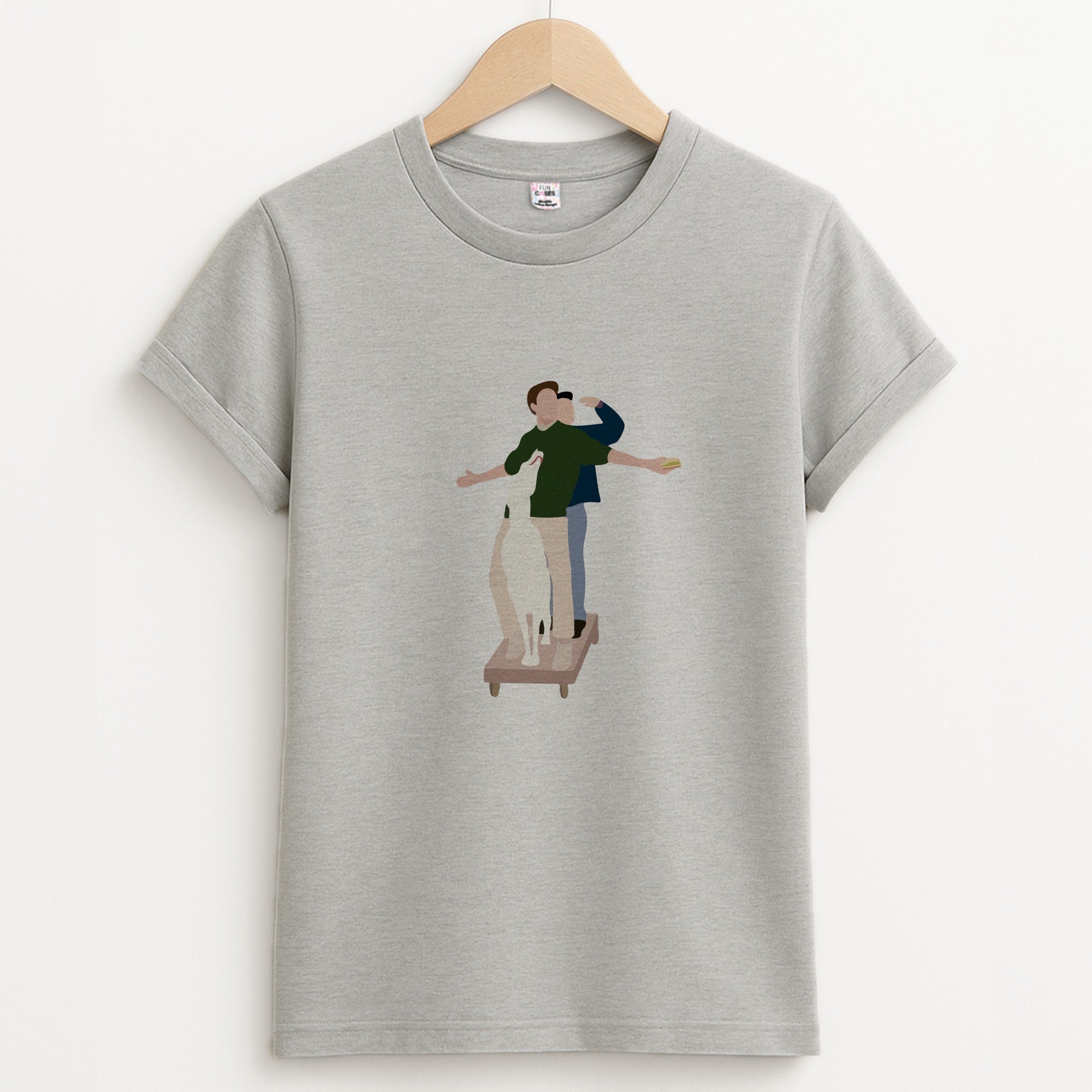 Two Men And A Dog Unisex Grey T-Shirt