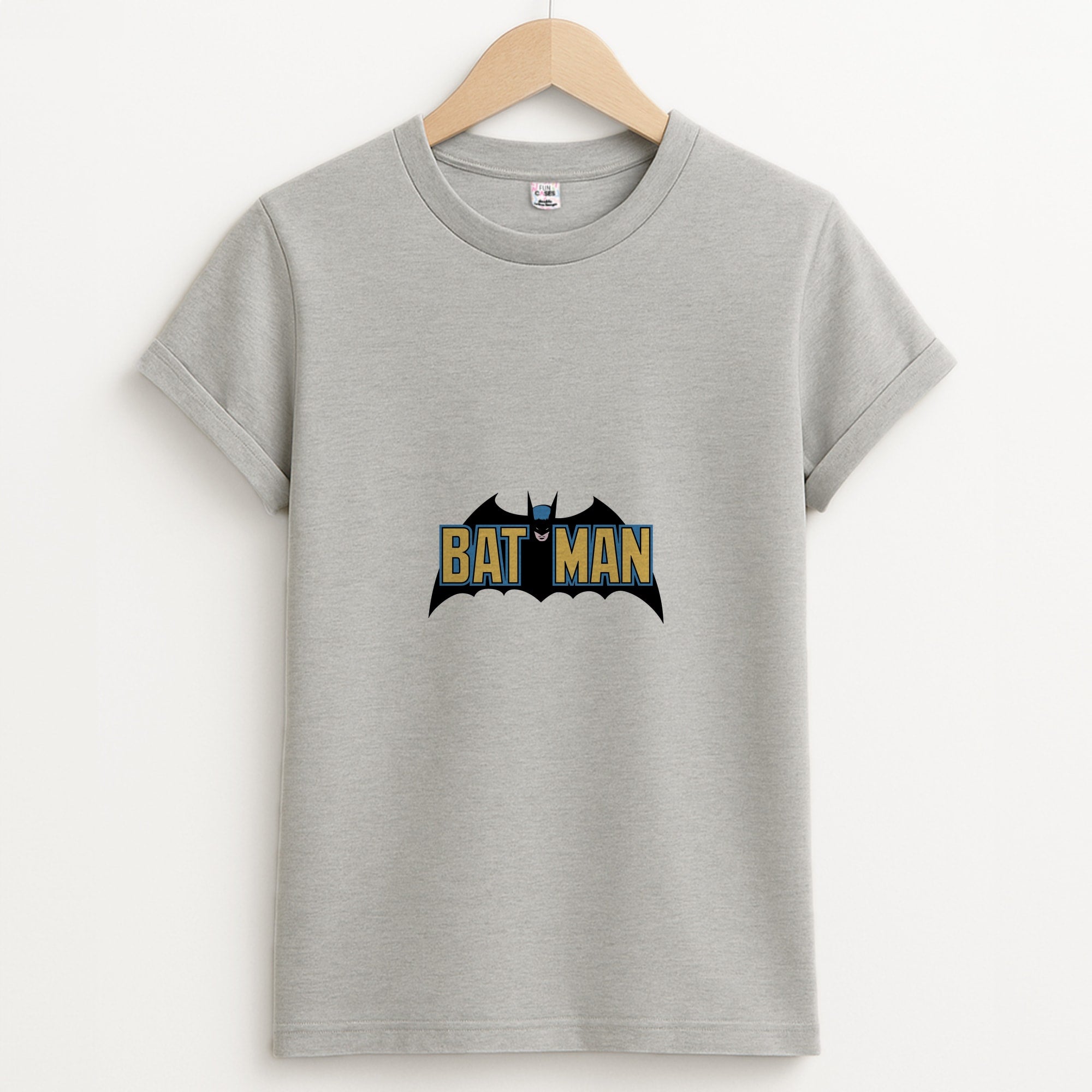Yellow Bat Superhero Logo Unisex Grey T-Shirt