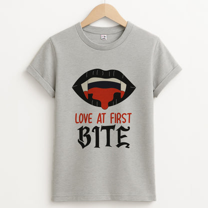 Love At First Bite - VD Unisex Grey T-Shirt