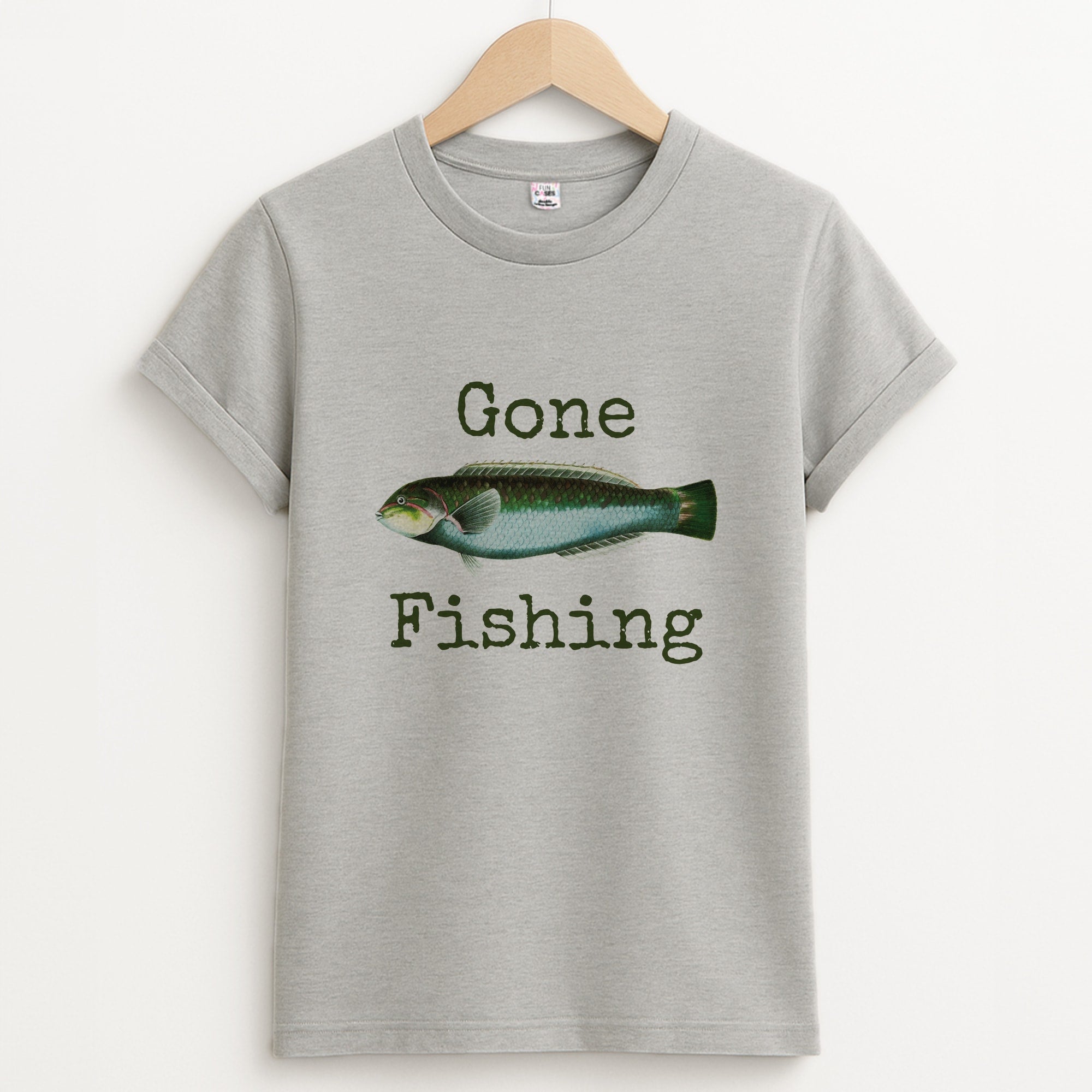 Gone Fishing  Unisex Grey T-Shirt