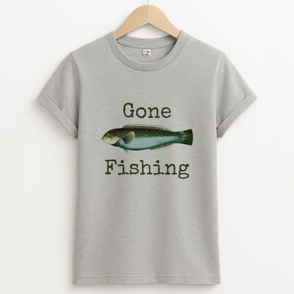 Gone Fishing  Unisex Grey T-Shirt