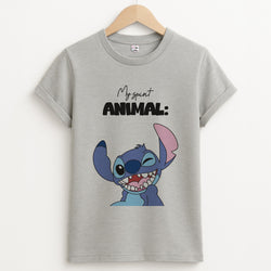 My Sprit Animal Blue Alien Unisex Grey T-Shirt