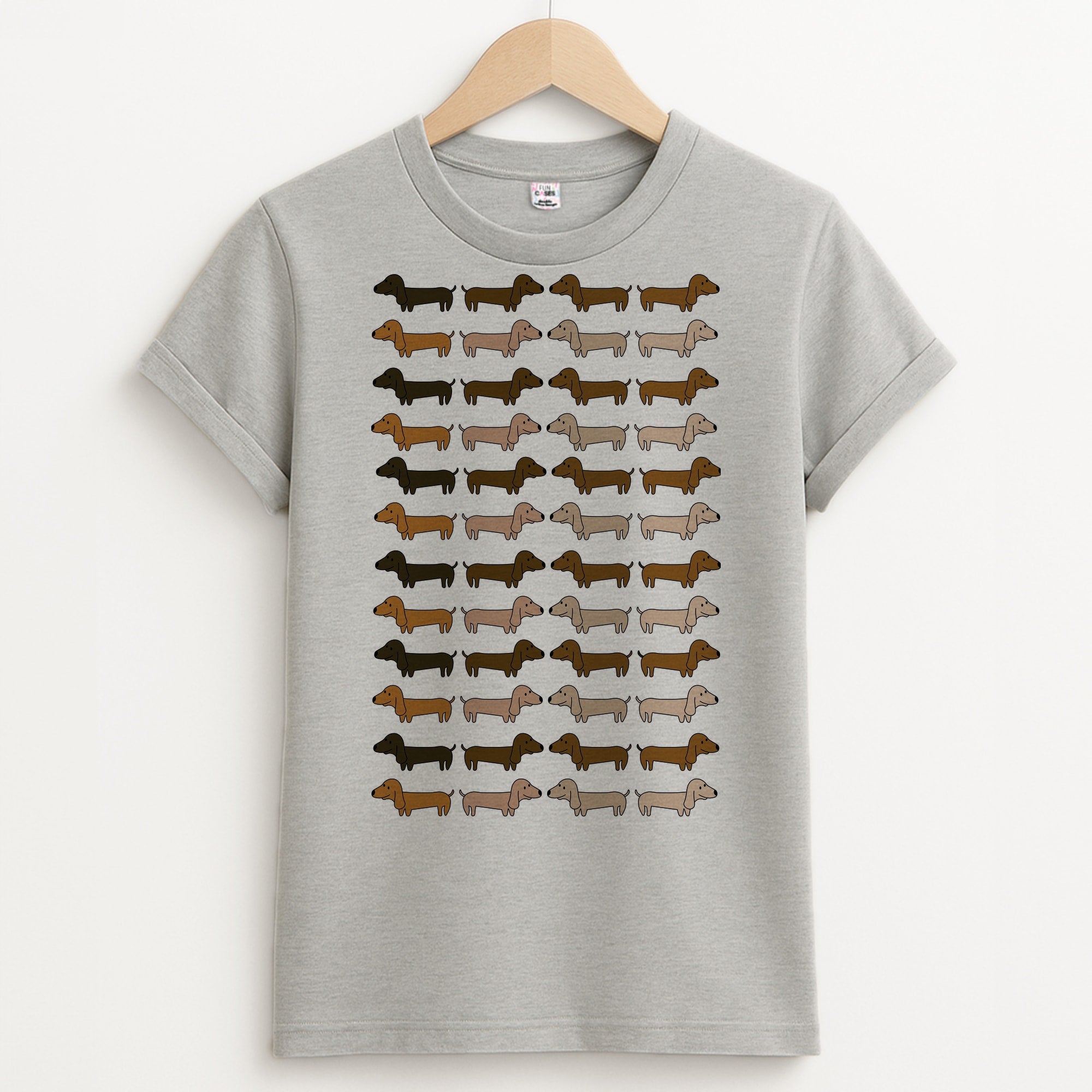 Collage - Dachshunds Unisex Grey T-Shirt