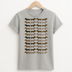Collage - Dachshunds Unisex Grey T-Shirt