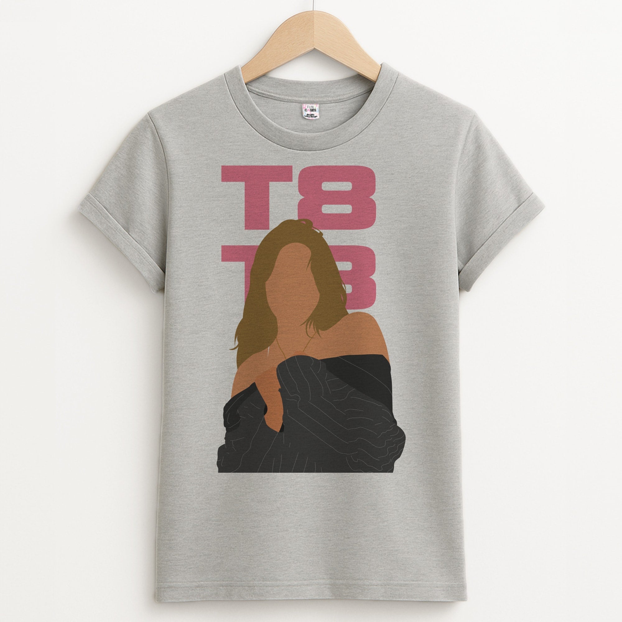 T8 Pink - Tate Mcrae Grey Unisex T-Shirt