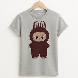 Cute Brown Monster Unisex Grey T-Shirt