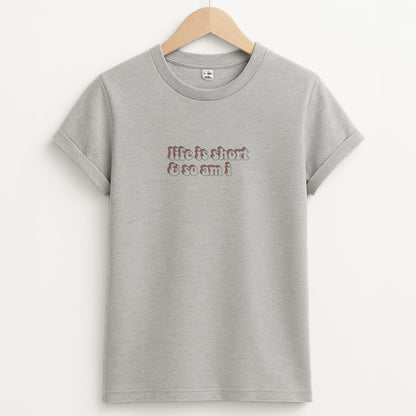 ife Is Short And So Am I - TikTok Unisex Grey T-Shirt