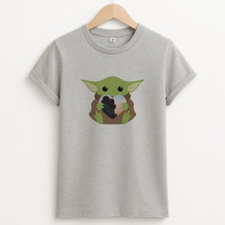 Baby Yoda - Personalised Couples T-Shirt