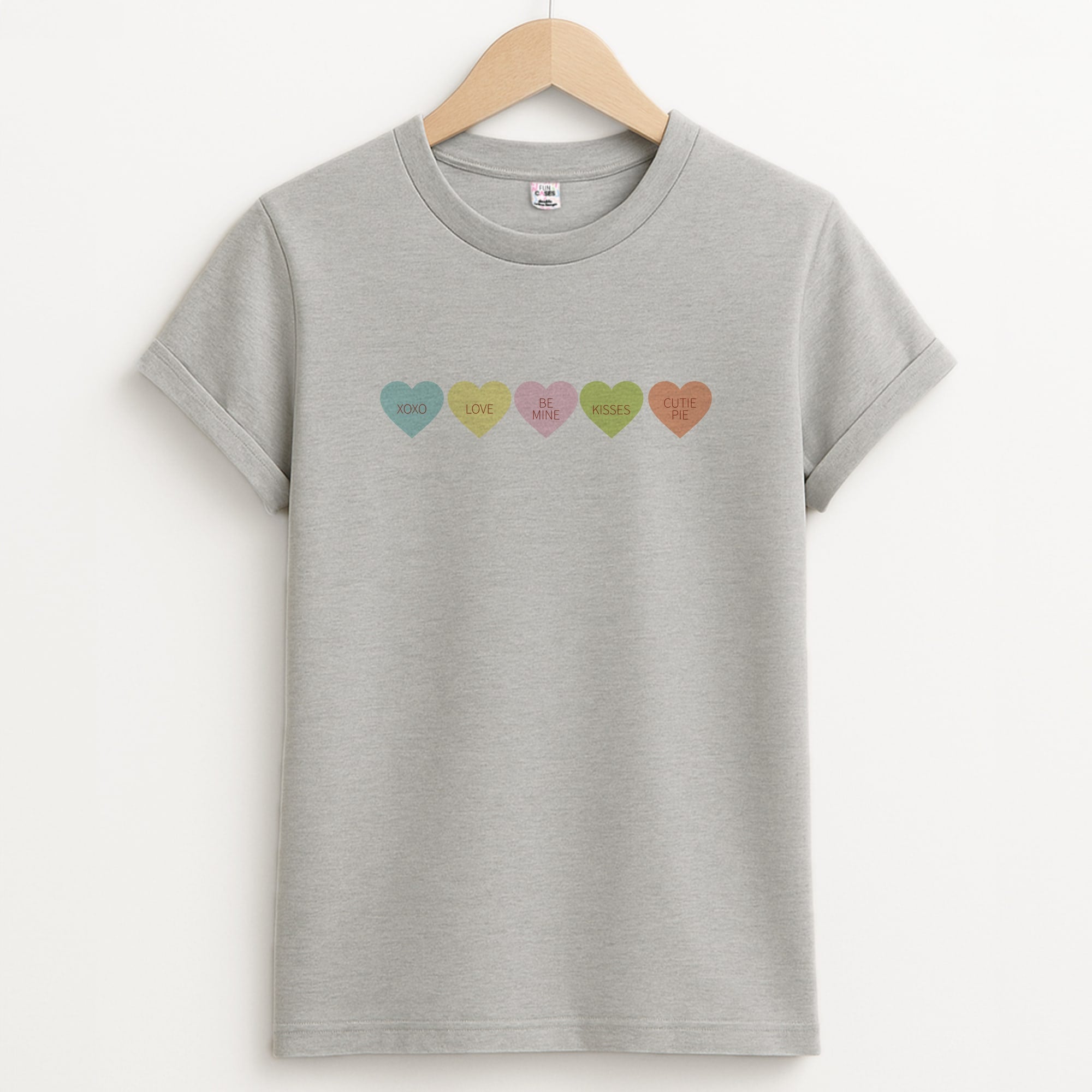 Love Hearts- Valentine's Day Unisex Grey T-Shirt