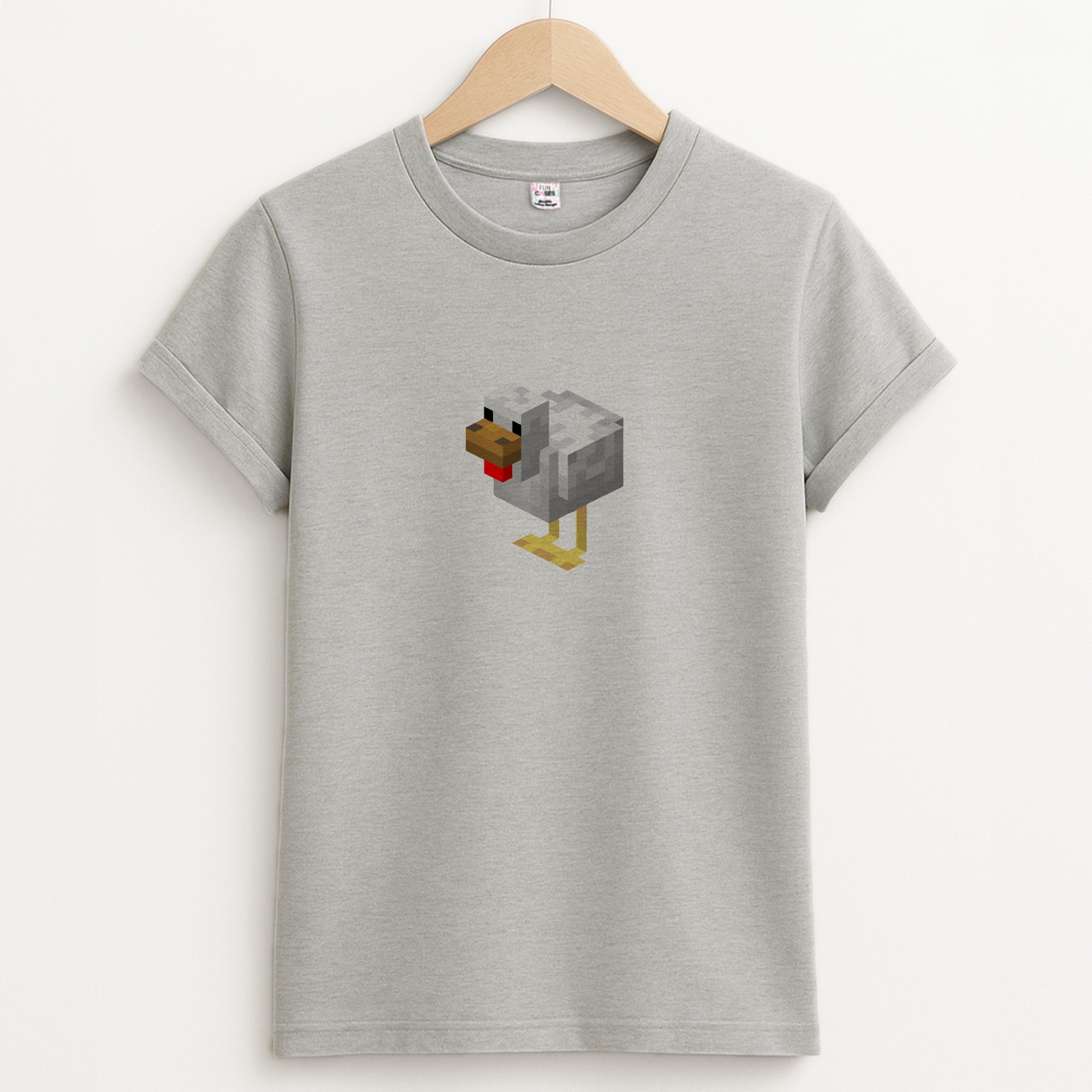 Mining Chicken Unisex Grey T-Shirt