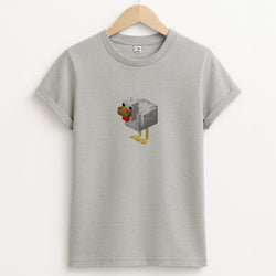 Mining Chicken Unisex Grey T-Shirt