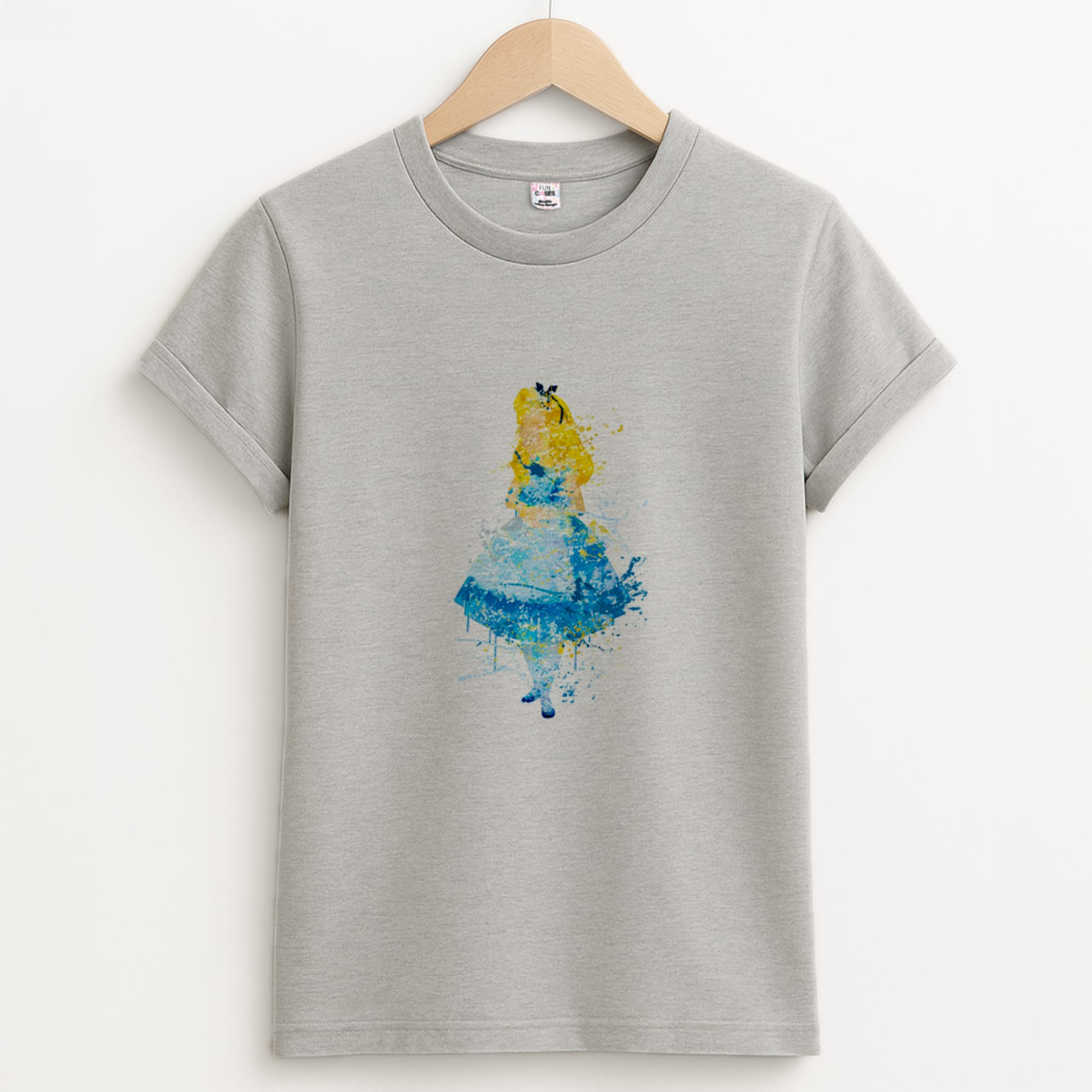 Watercolour Alice in Wonderland Fairytale Unisex Grey T-Shirt