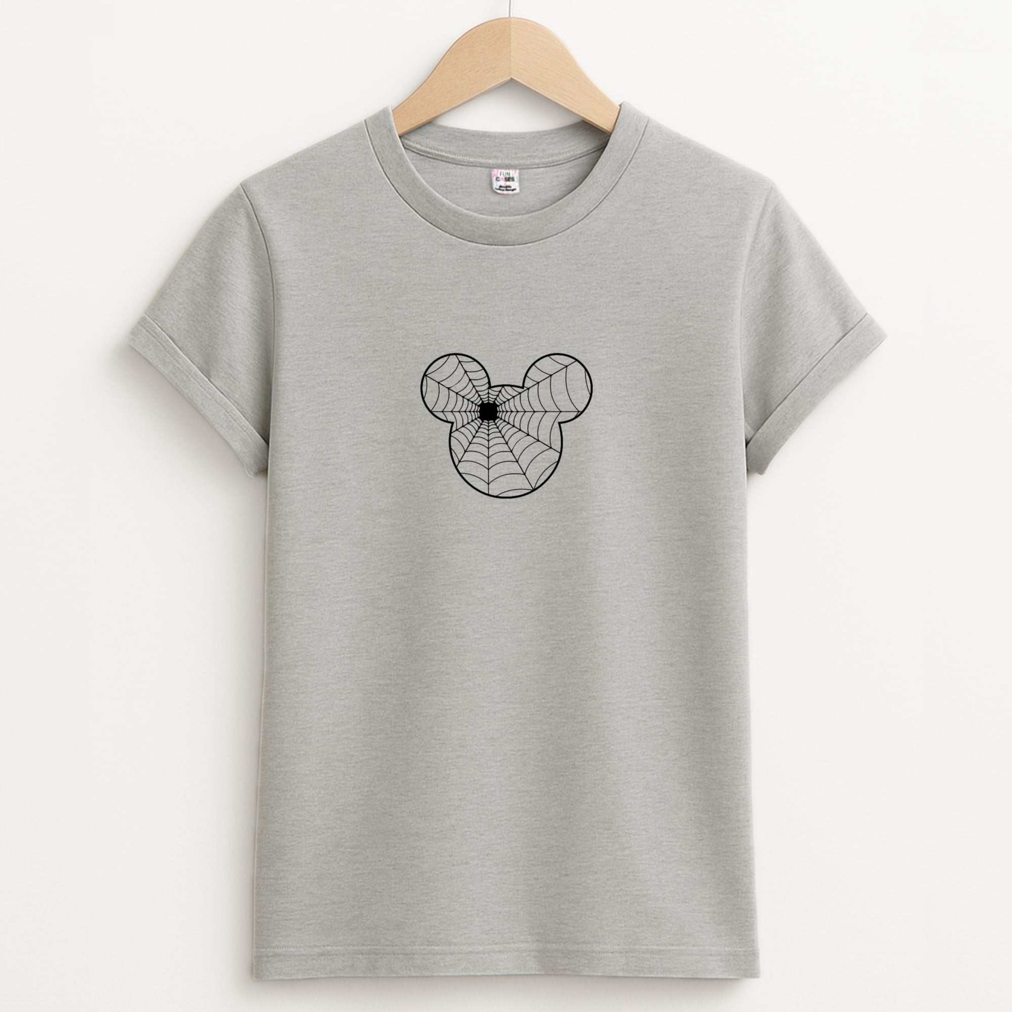 Fairytale Mouse Spider Web - Halloween Unisex Grey T-Shirt