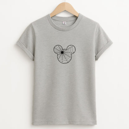 Fairytale Mouse Spider Web - Halloween Unisex Grey T-Shirt