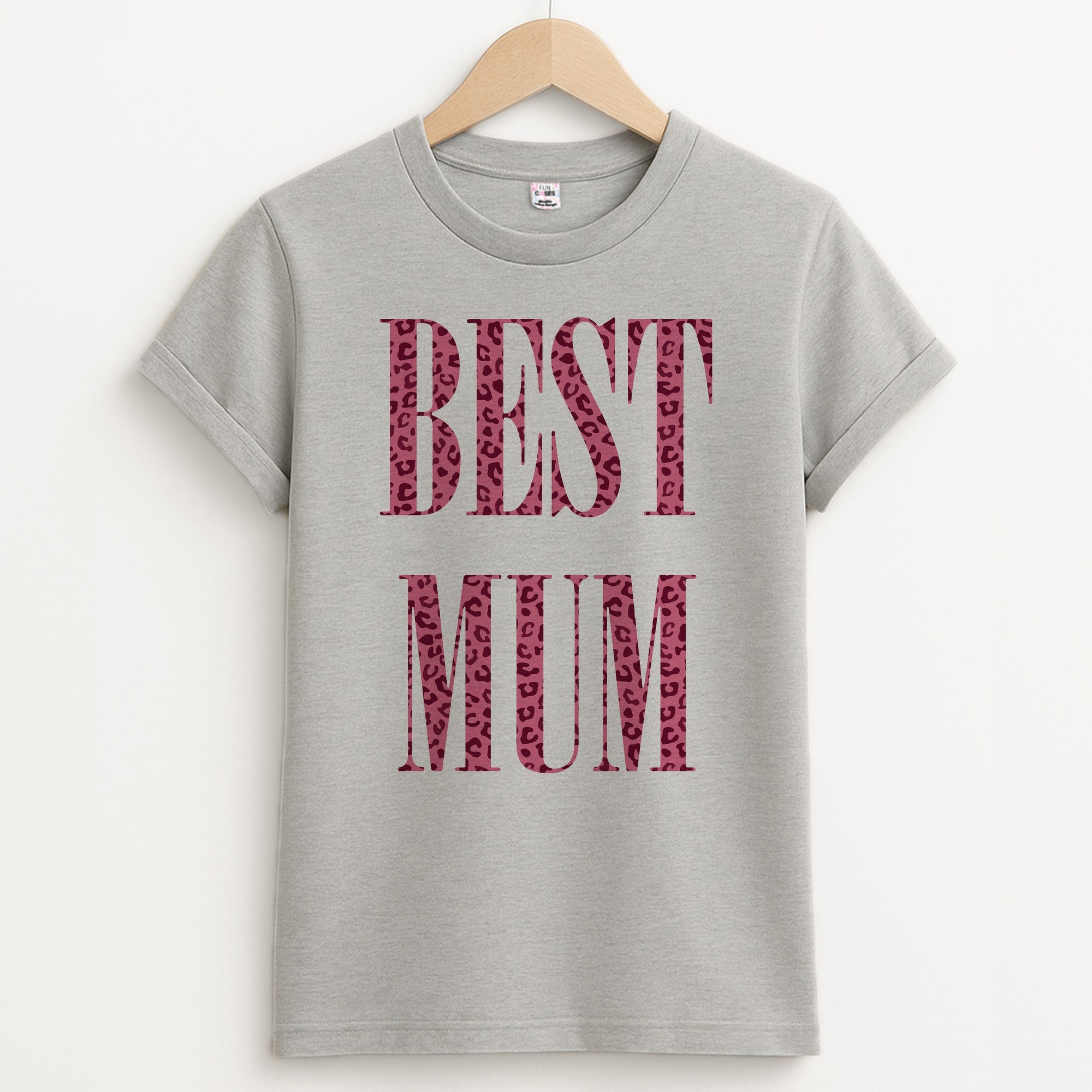 Best Mum Leopard Print Unisex Grey T-Shirt