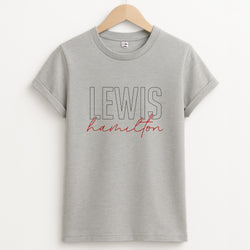 Racer Stripes Hamilton Unisex Grey T-Shirt
