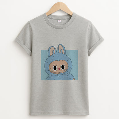 Cute Blue Notebook Monster Unisex Grey T-Shirt