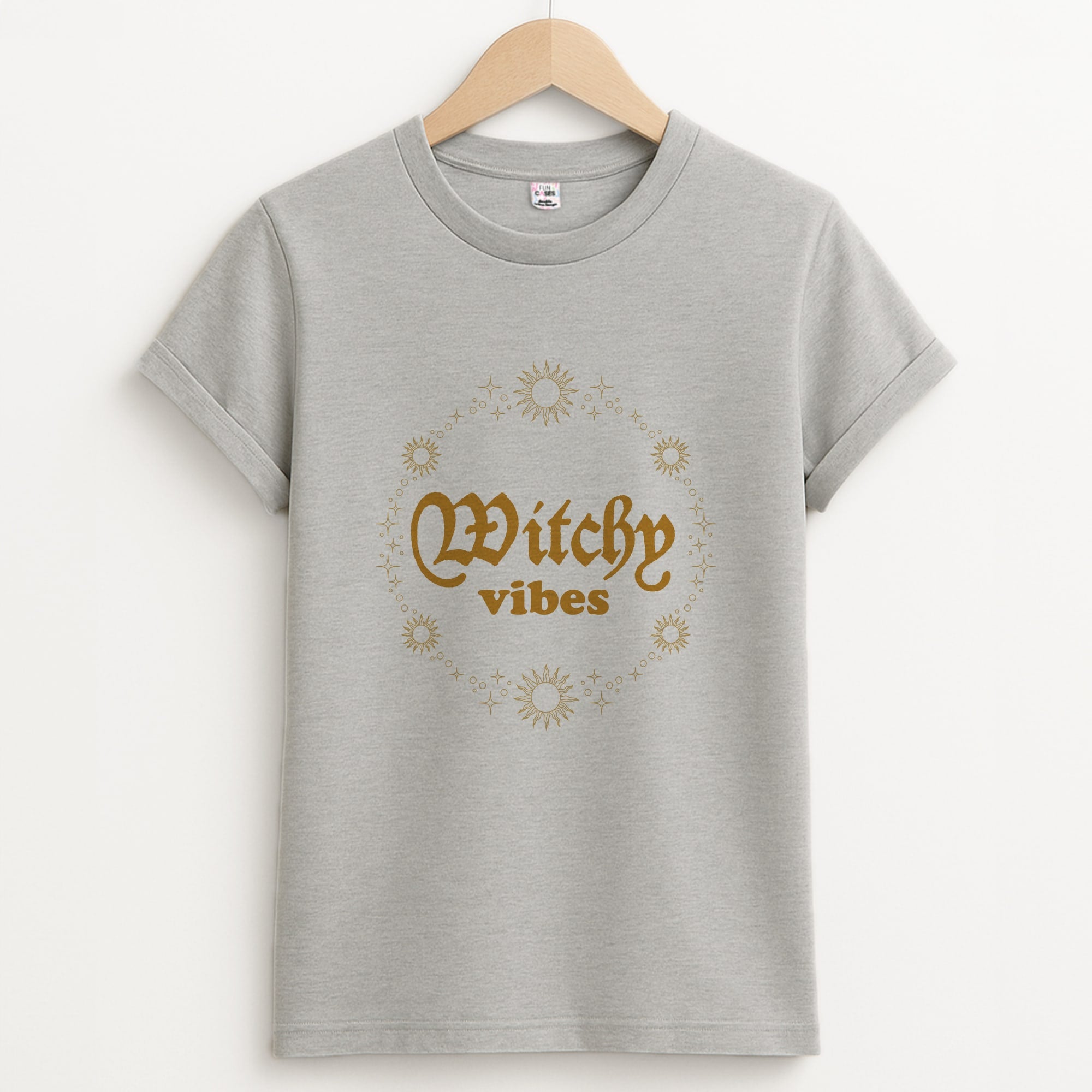 Witchy Vibes Green Unisex Grey T-Shirt