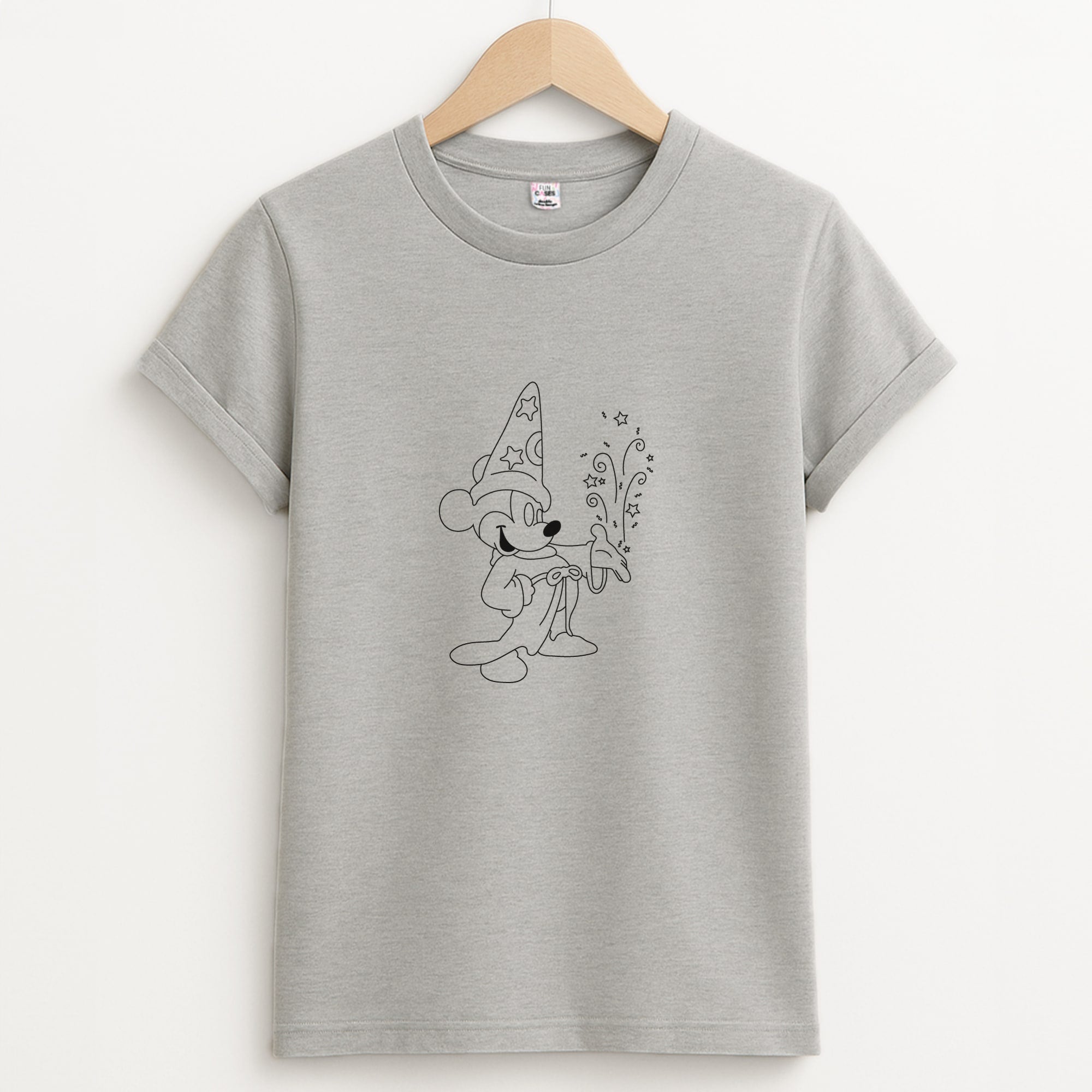 Wizard Mickey Blue Unisex Grey T-Shirt