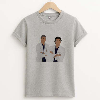 Two Doctors Arm Crossed - Grey's Unisex Grey T-Shirt