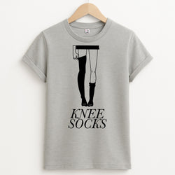 Knee Socks Unisex Grey T-Shirt