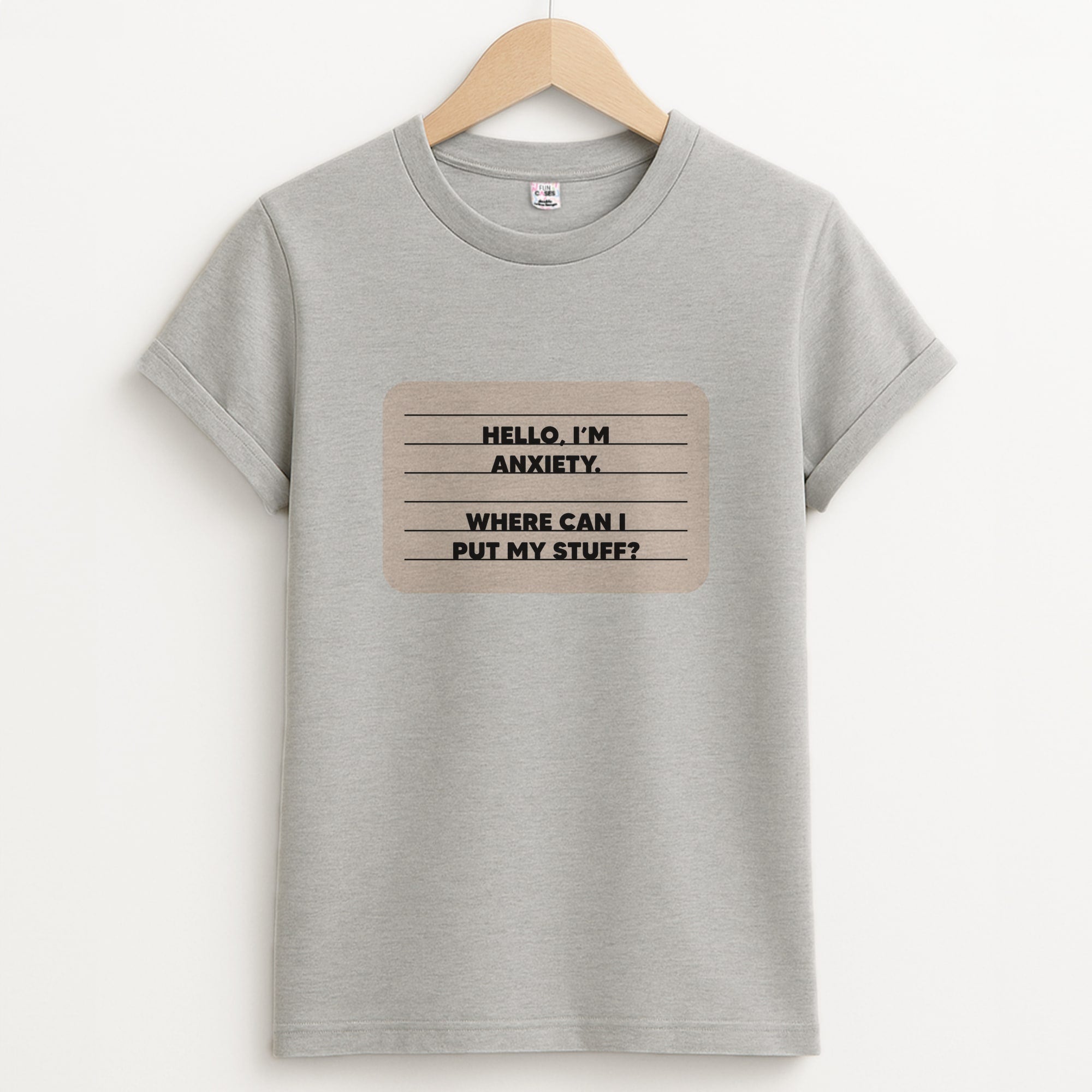 Hello I'm Anxiety - Inside Out Unisex Grey T-Shirt
