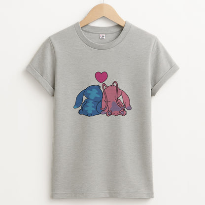 In Love - Pink Alien Unisex Grey T-Shirt