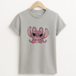 Gazing - Pink Alien Unisex Grey T-Shirt