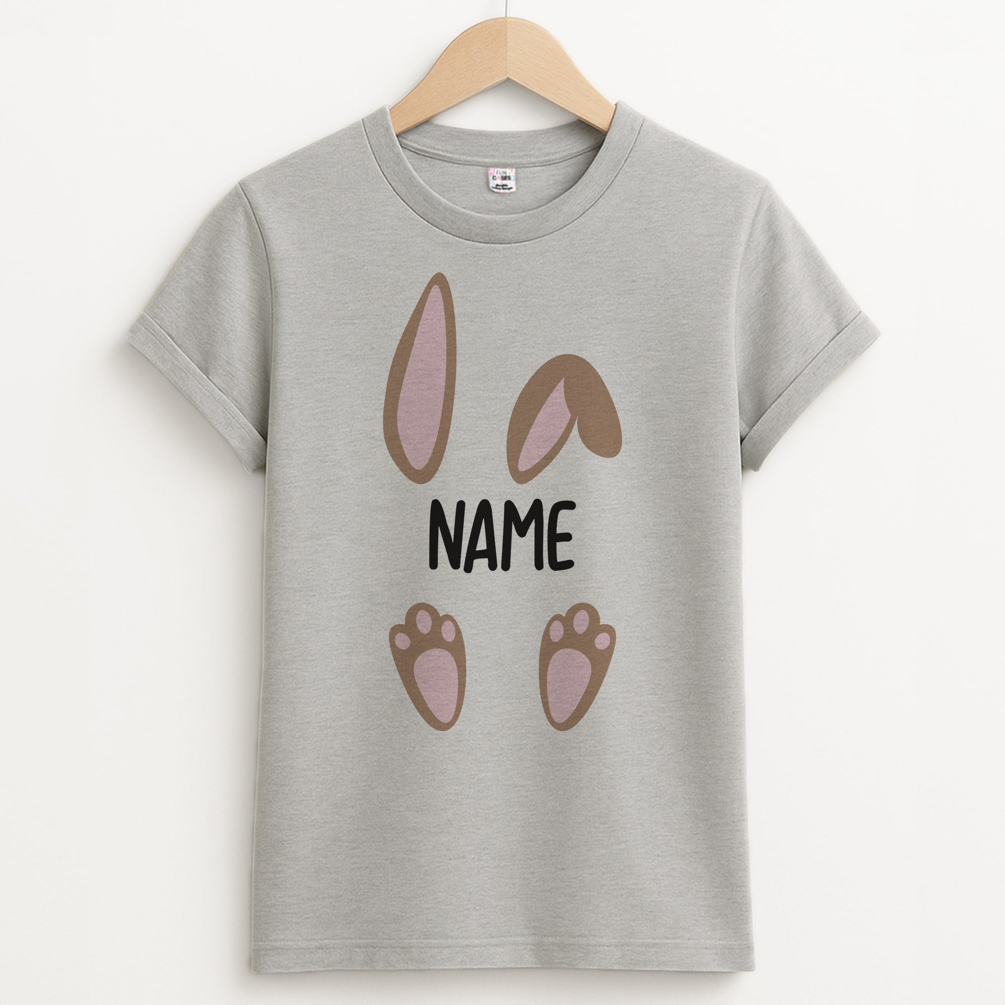 Brown Bunny Personalised Unisex Grey T-Shirt