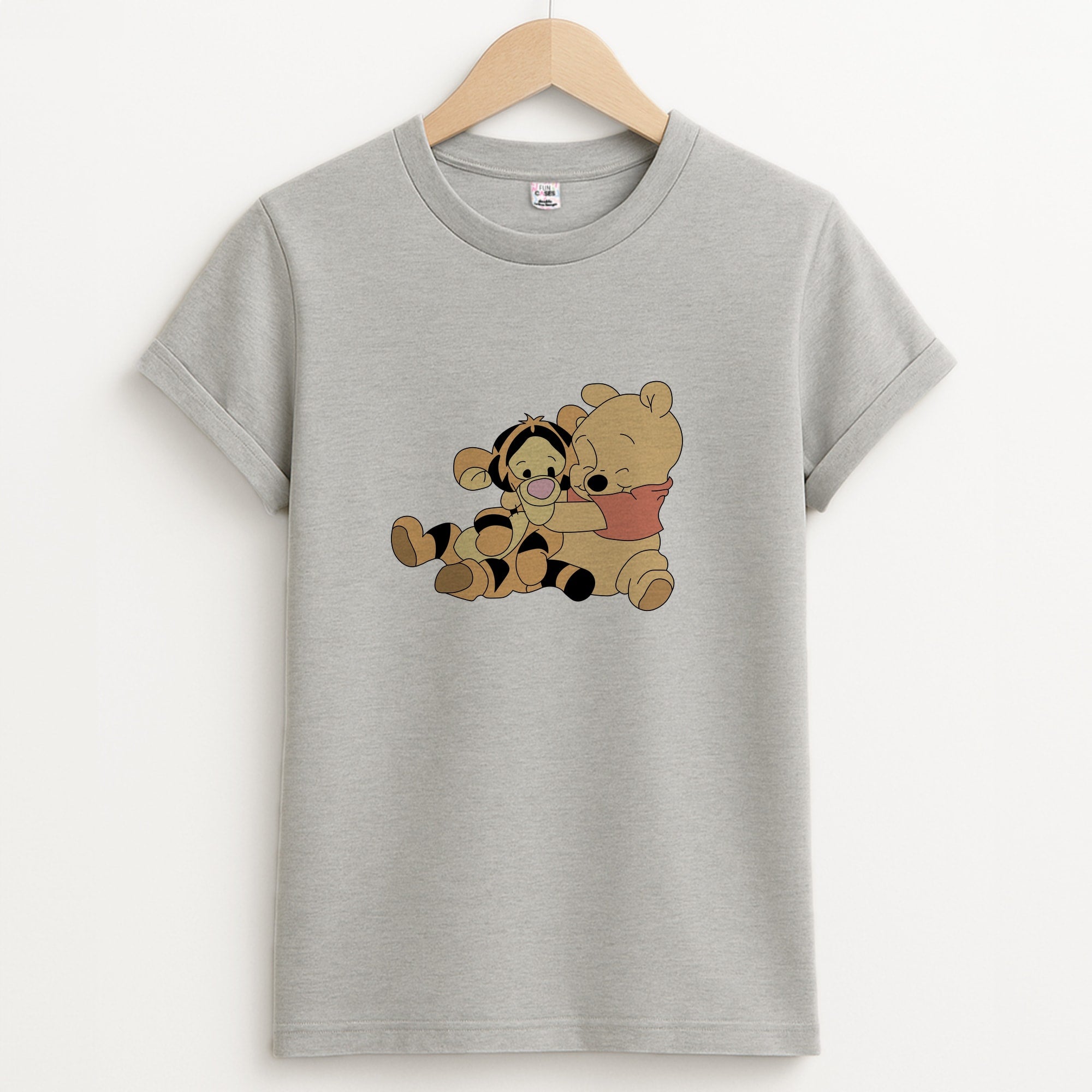 A Hug Said Pooh - Winnie Unisex Grey T-Shirt