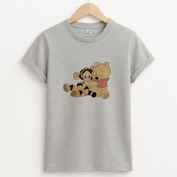 A Hug Said Pooh - Winnie Unisex Grey T-Shirt