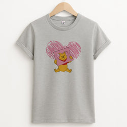 Pooh Heart Drawing Valentine's T-Shirt