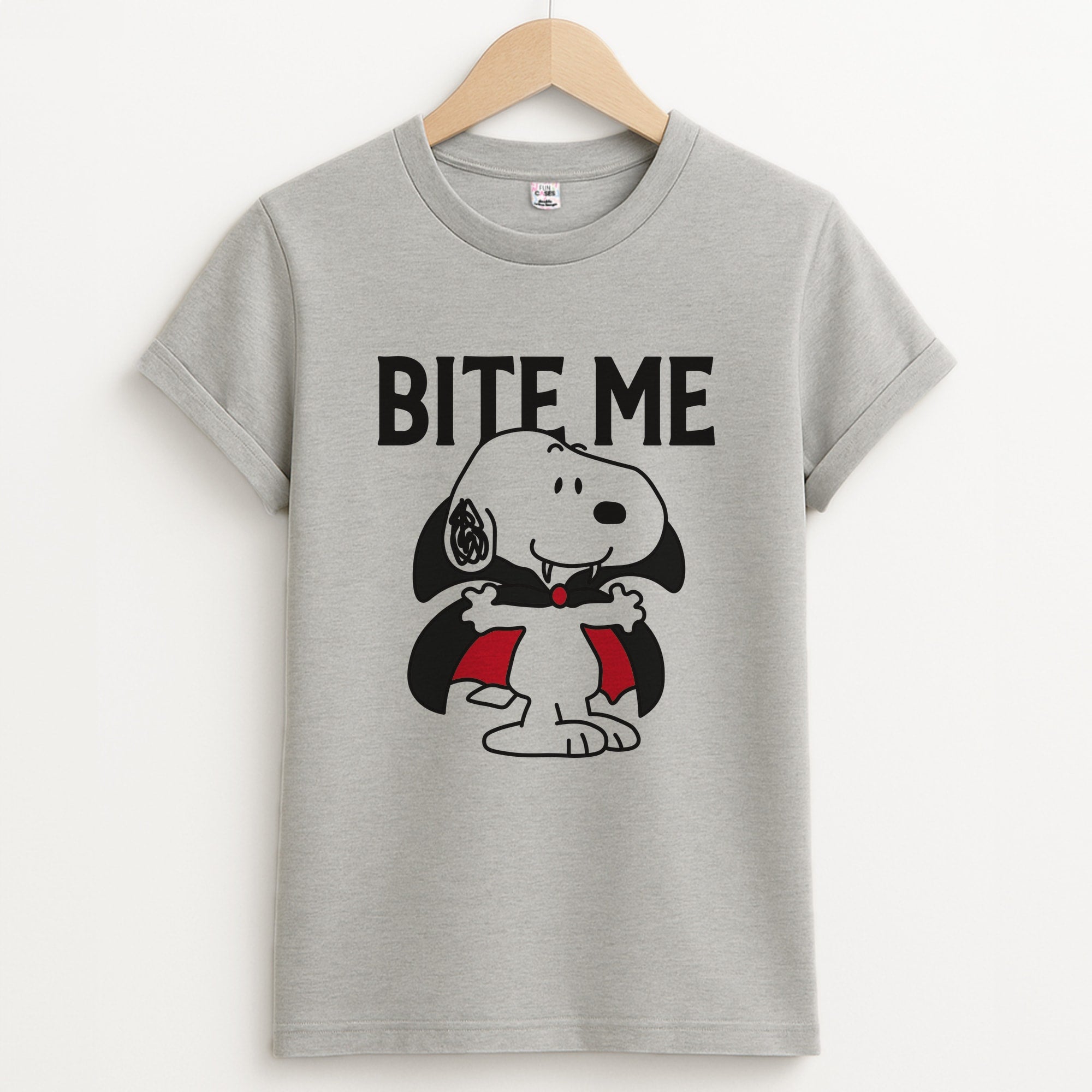 Bite Me Snoopy - Snoopy Halloween Grey Unisex T-Shirt